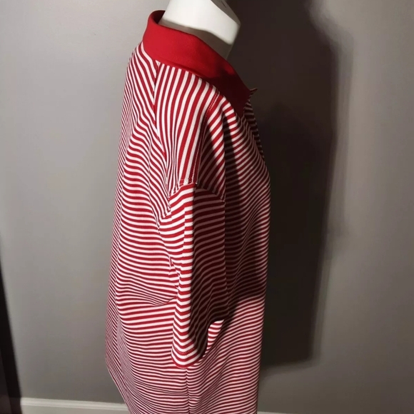 Men Small Nike Dri Fit Red And White Polo Shirt - Picture 4 of 5